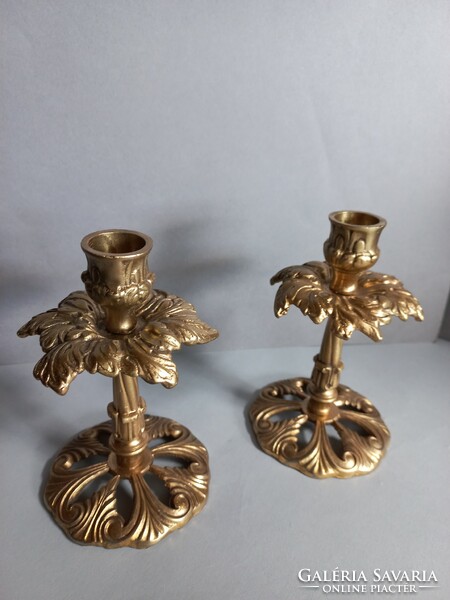 Pair of copper (cast) candle holders