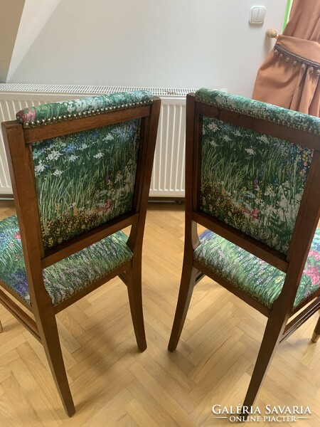 3 art deco chairs with fresh upholstery
