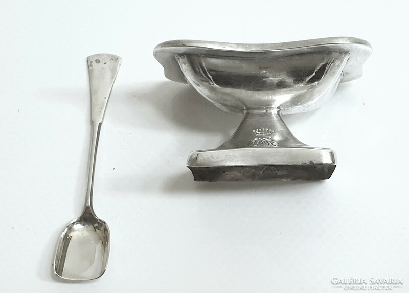 Antique silver (13 lat) Viennese spice holder with salt spoon