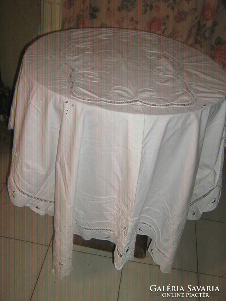 Beautiful huge stitched embroidered tablecloth