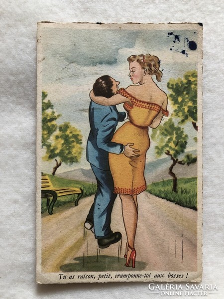 Antique, old humorous graphic postcard -2.