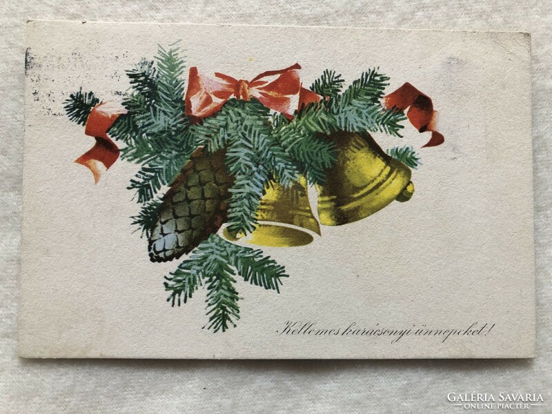 Régi rajzos Karácsonyi képeslap - Görög Lajos rajz                          -5.