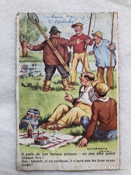 Antique, old graphic humorous postcard -2.