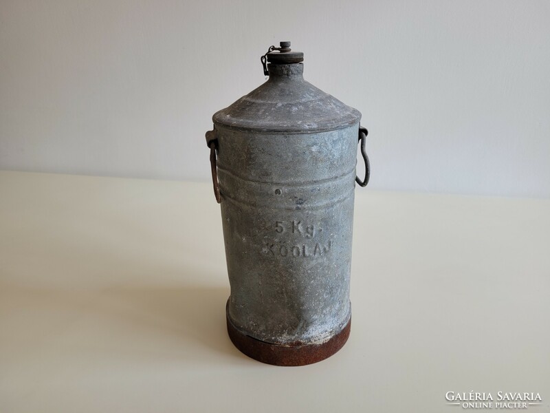 Old vintage 5 liter crude oil metal can oil tin can oil can