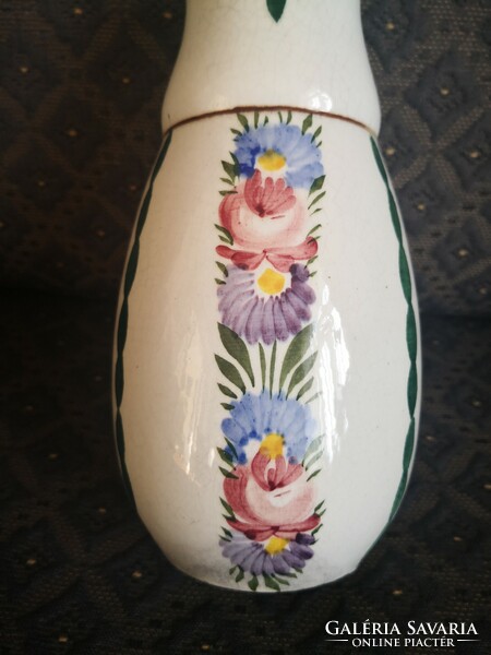 Folk Art Nouveau faience vase from Hollóház, Szakmáry period - after Emil Fischer, rarity