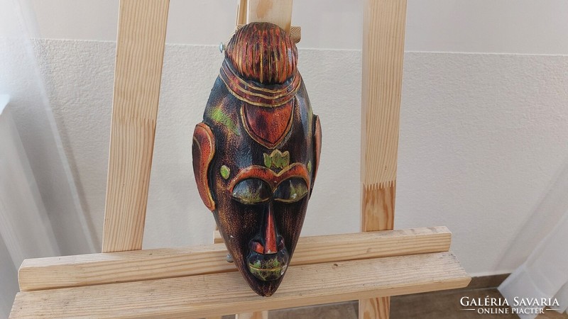 (K) African wall decoration, mask, damage photographed, size in photos.