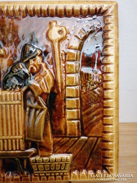 Kerámia (kályhacsempe) falikép