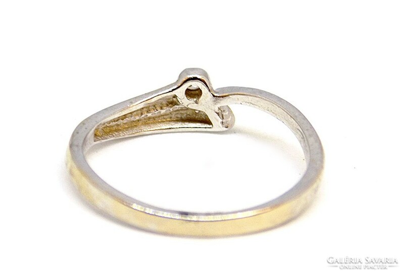 Sárga-fehér arany köves gyűrű (ZAL-Au108791)
