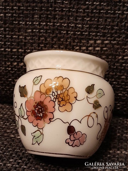 Zsolnay small porcelain vase with butterfly, kaspó.