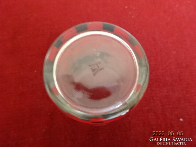 Black dog glass cup, height 9 cm. Jokai.