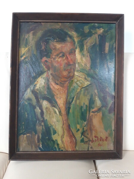Göldner Tibor (1929-2023) - Önarckép - 69 x 53 cm