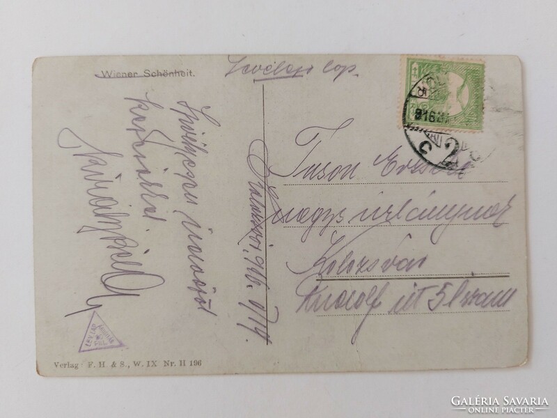 Régi képeslap 1916 levelezőlap hölgy