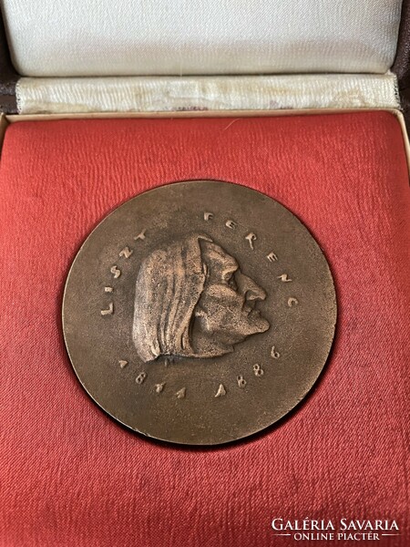 Liszt Ferenc-díj I. fokozat bronz érme, bronzplakett eredeti dobozában