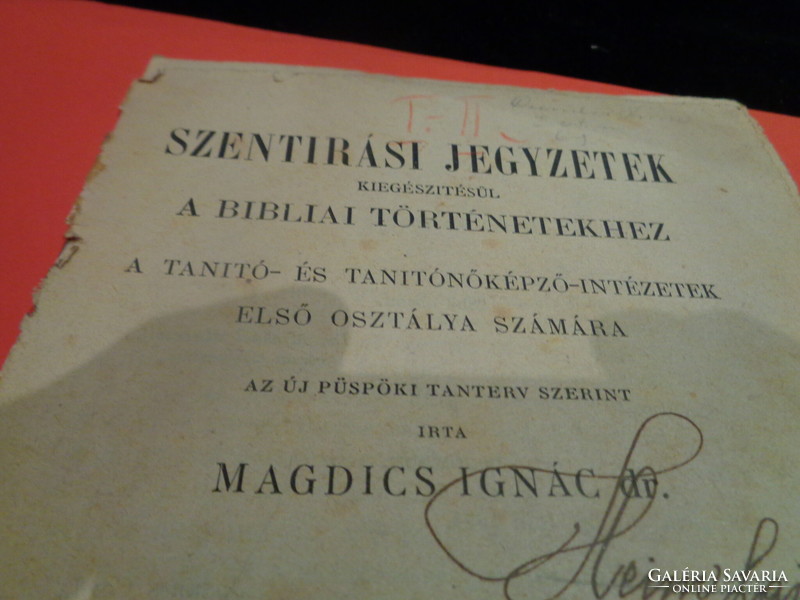 Szentírási jegyzetek ,  1924.  Szent István Társulat    14 lapon