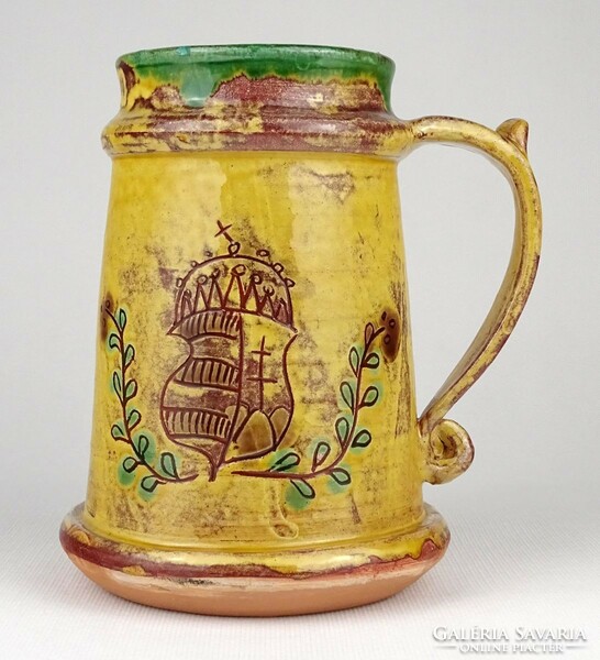 Kossuth coat-of-arms ceramic jug, marked 1M948, 16 cm