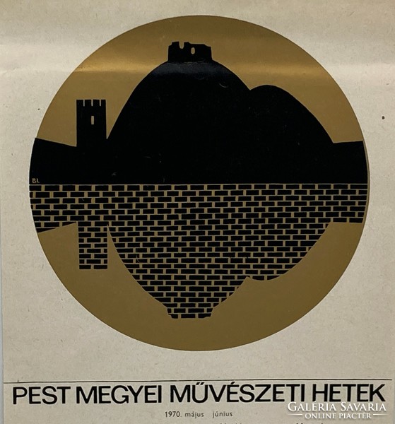 Balogh László (1930-2002): Pest Megyei Művészeti Hetek, villamosplakát, szitanyomat,1970