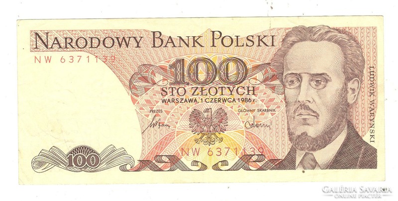 100 zloty zlotych 1986 Lengyelország 2.