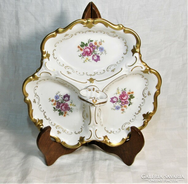 Three-part divided tray - table center - Reichenbach porcelain - 25 cm