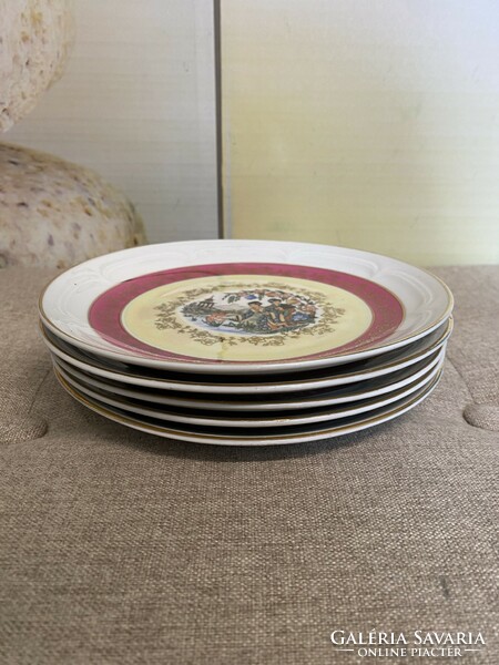 GDR Japanese scene gilded porcelain cake plates a44