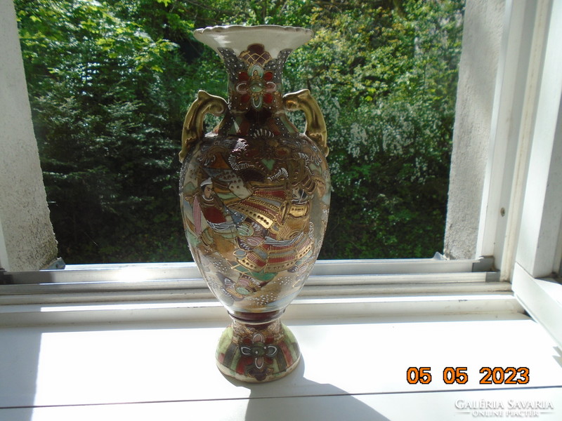 Japán antik Satsuma Kyoto Shinto váza 31 cm