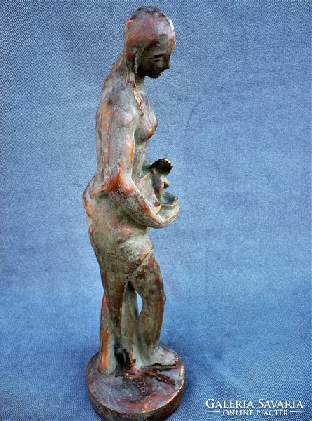 Large, heavy bronze statue of the goddess Hygieia-Hygieia