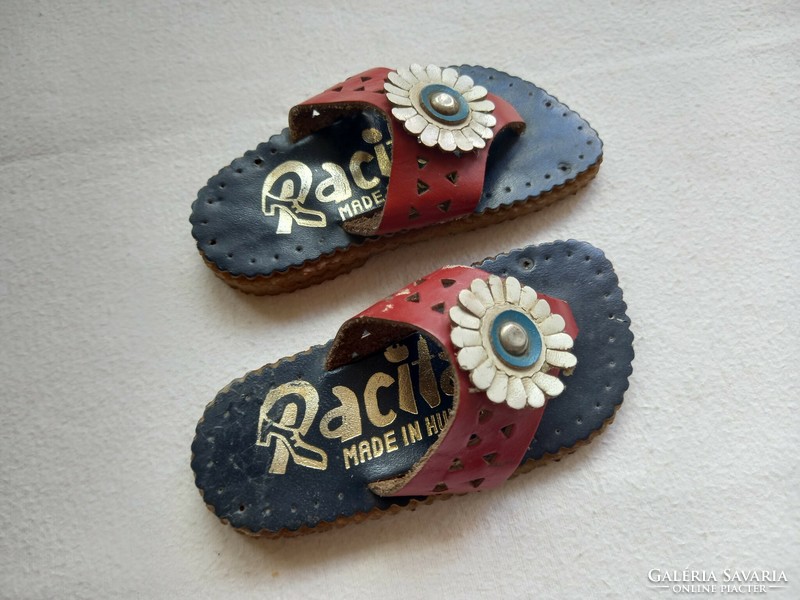 Old advertising small leather slippers