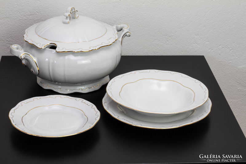 Zsolnay feather dinner set 25 pieces