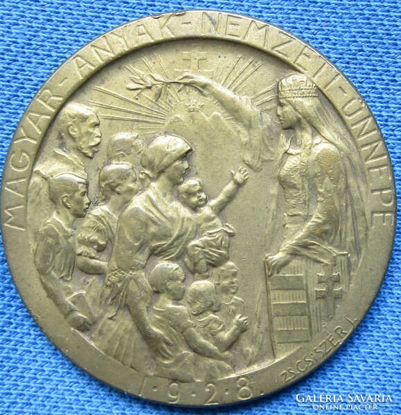 Zsádoki Csiszér János /1883-1953/Magyar Anyák Nemzeti Ünnepe bronz emlékérem 40 mm,jelzett