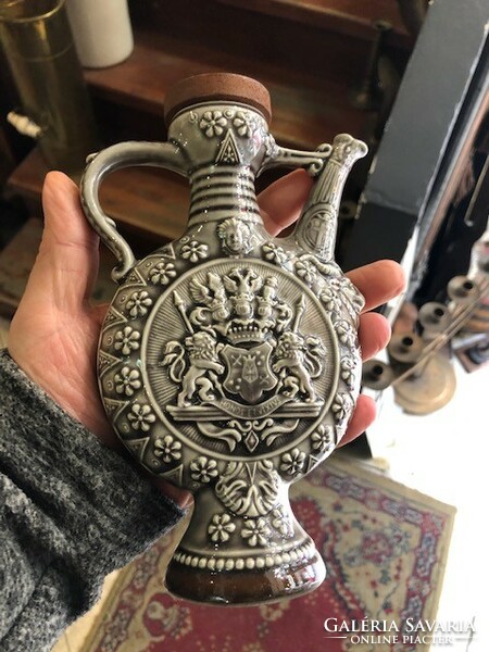 Austrian ceramic jug, marked, old, height 18 cm.