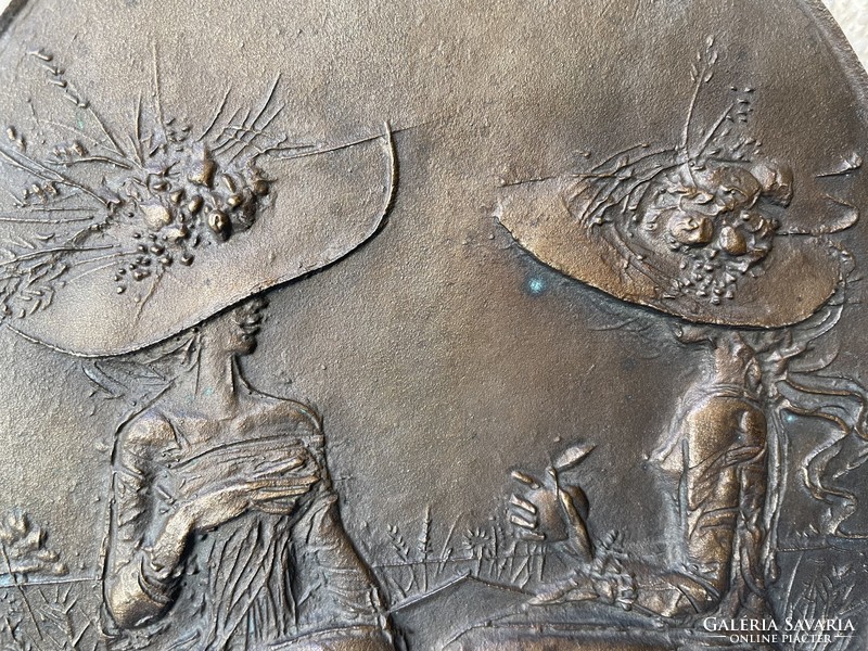 Sándor Kligl: bronze wall decoration, rare collector's item
