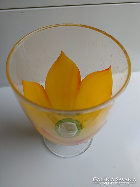 Craftsman glass vase, hand painted, flawless, 24 cm
