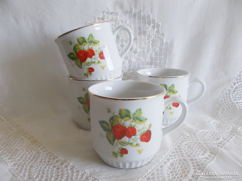 4 Bohemian 3.5 dl porcelain mugs