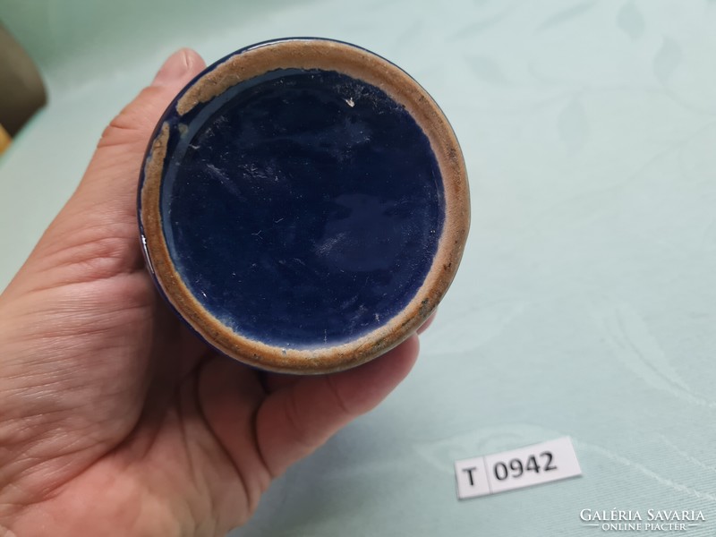 T0942 indigo blue ceramic vase 18 cm