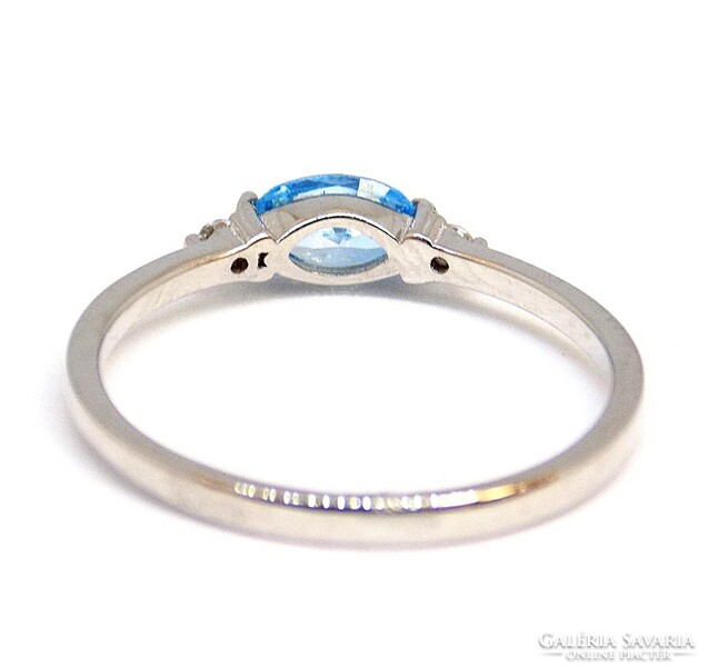 Kék-fehér köves fehér arany gyűrű (ZAL-Au117464)