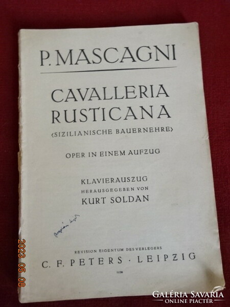 P. Mascagni: cavalleria rusticana 1 - 123 page sheet music. Jokai.