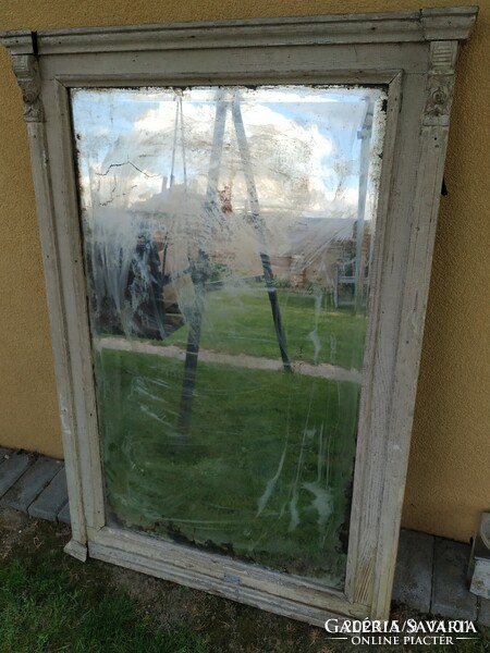 Antique wooden framed large mirror, frame for sale! 100-year-old frame, with wooden inlay on the back.