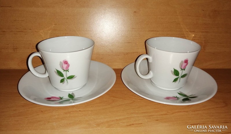 Schirnding Bavarian porcelain rose cup in pair (0-1)