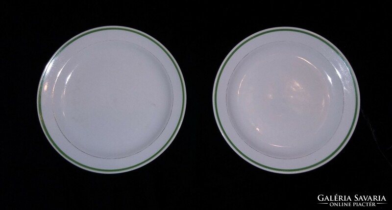 Zsolnayi porcelain plate with green stripes 19.5 cm