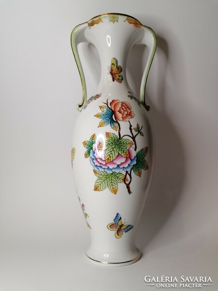 Large vase with handles by Viktoria Herend. In new condition!