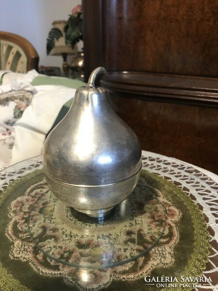 Silver-plated, antique bonbonier, pear-shaped, a special beauty