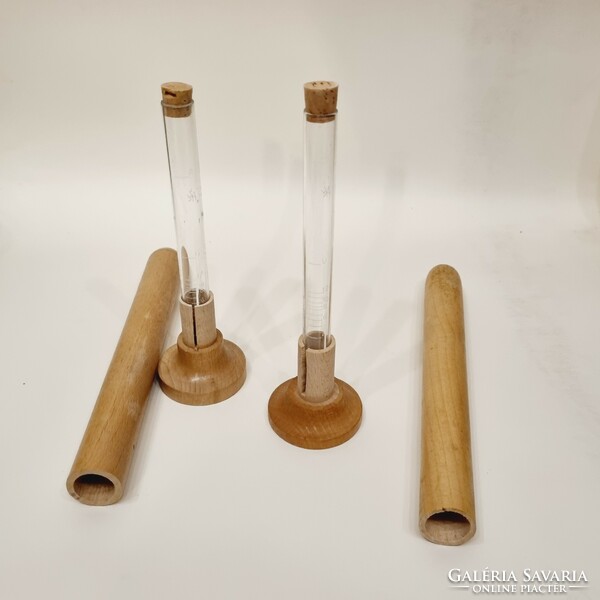 2 pcs esbach antique chemical chemist pharmacist medical glass tube test tube albuminometer - ep