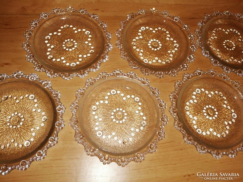 Retro üveg kistányér süteményes tányér 16,5 cm (z)