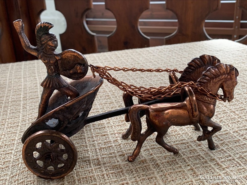 Roman chariot solid copper statue 1.2 kg. From the 70s