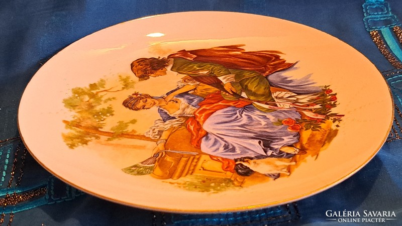 Antique romantic scenic porcelain wall plate, decorative plate (m3754)