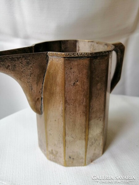 Antique metal coffee pot and spout