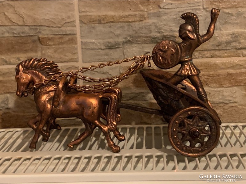 Roman chariot solid copper statue 1.2 kg. From the 70s