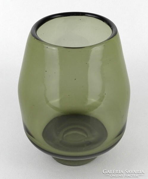1N037 artistic mid century smoked glass vase 18 cm