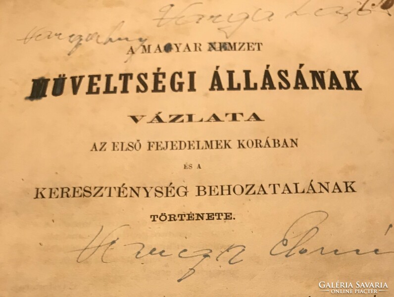 RITKA!(Frankl) Fraknói Vilmos: Magyar Nemzet Műveltségi...1861. Első kiadás!!! gyűjtői!