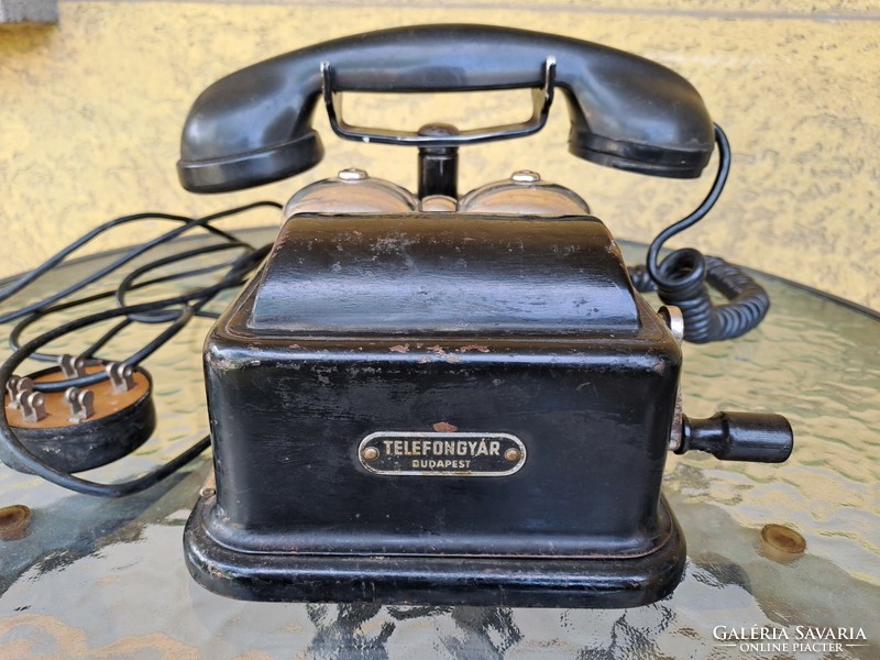 Régi / Retro bakelit kurblis telefon
