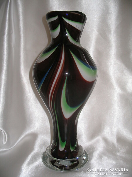 Murano thick glass vase is 33 cm